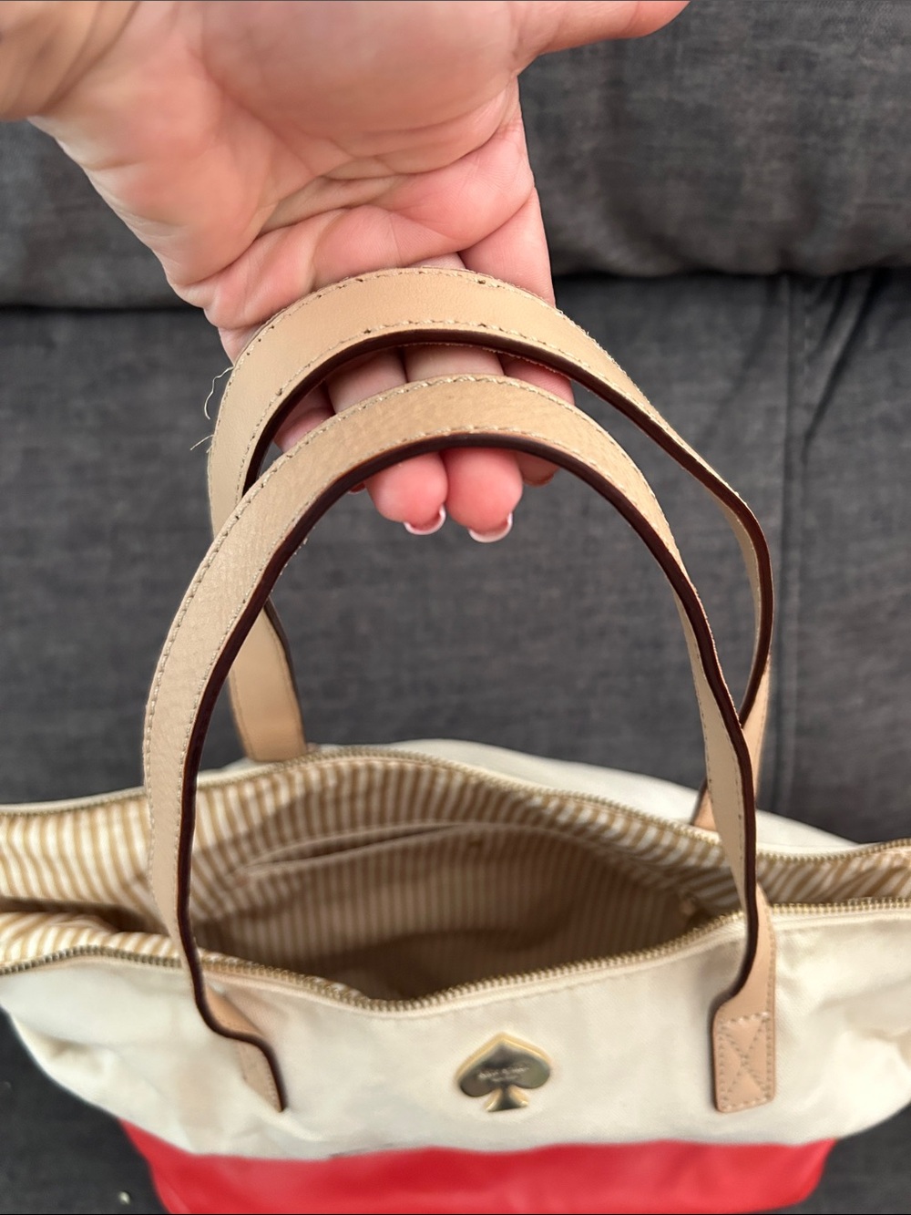 kate spade Cream and Red "Eat Cake For Breakfast" Tote - Picture 5 of 5
